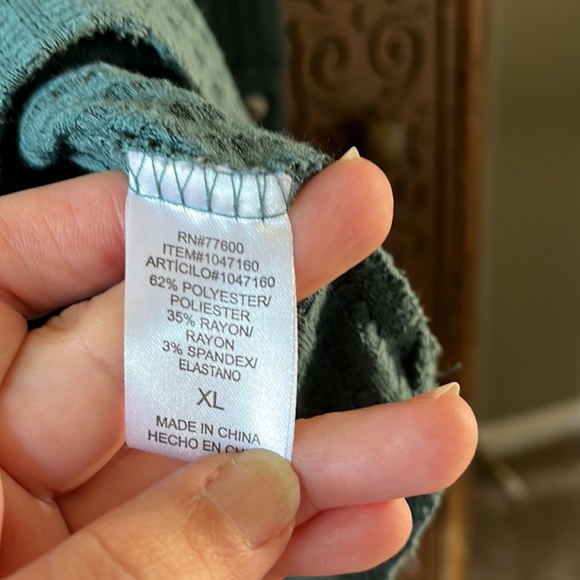 Chaser teal color long sleeve tunic. - Picture 5 of 6